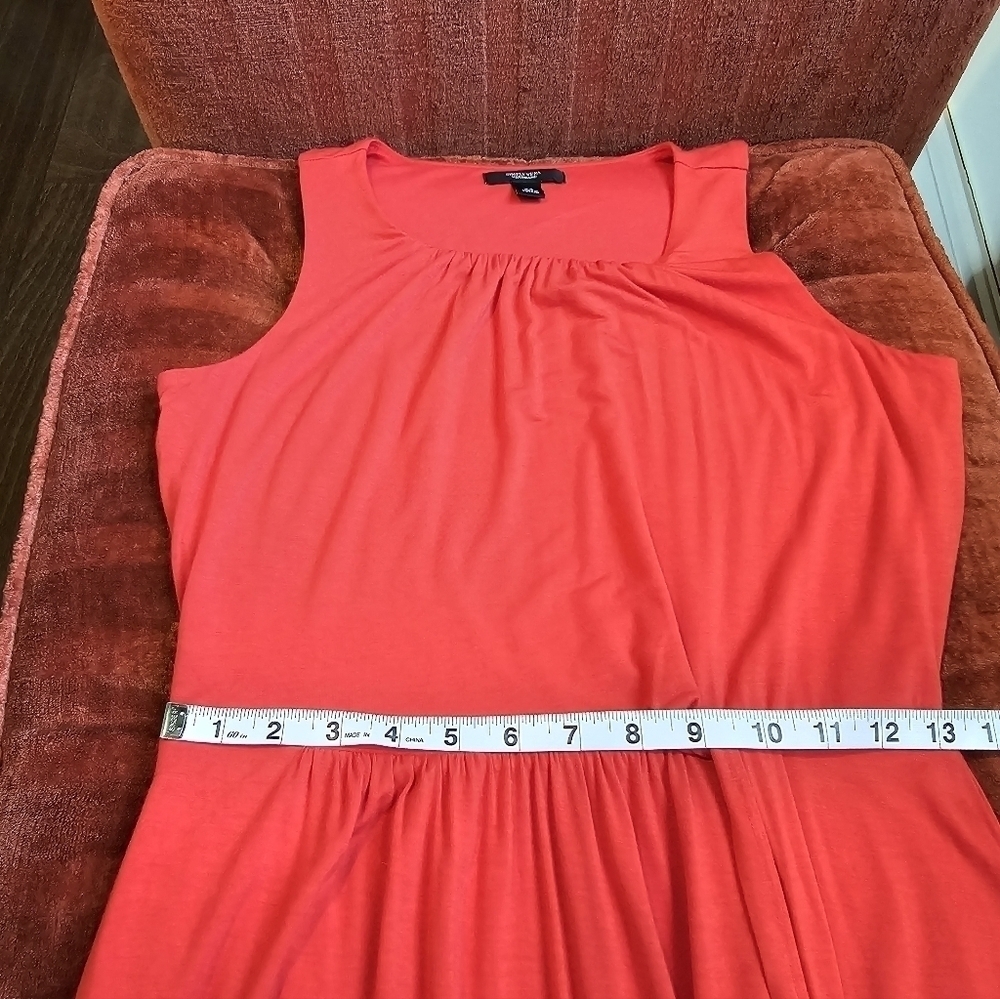Simply Vera Vera Wang Sleeveless Orange Dress Waist & Neckline Gathers Sz. XS - Picture 9 of 11